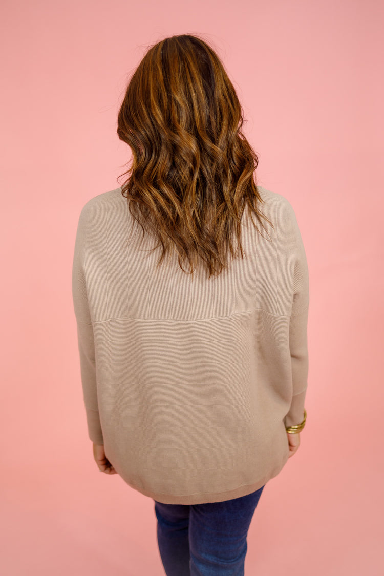 Mocha Mock Neck Sweater