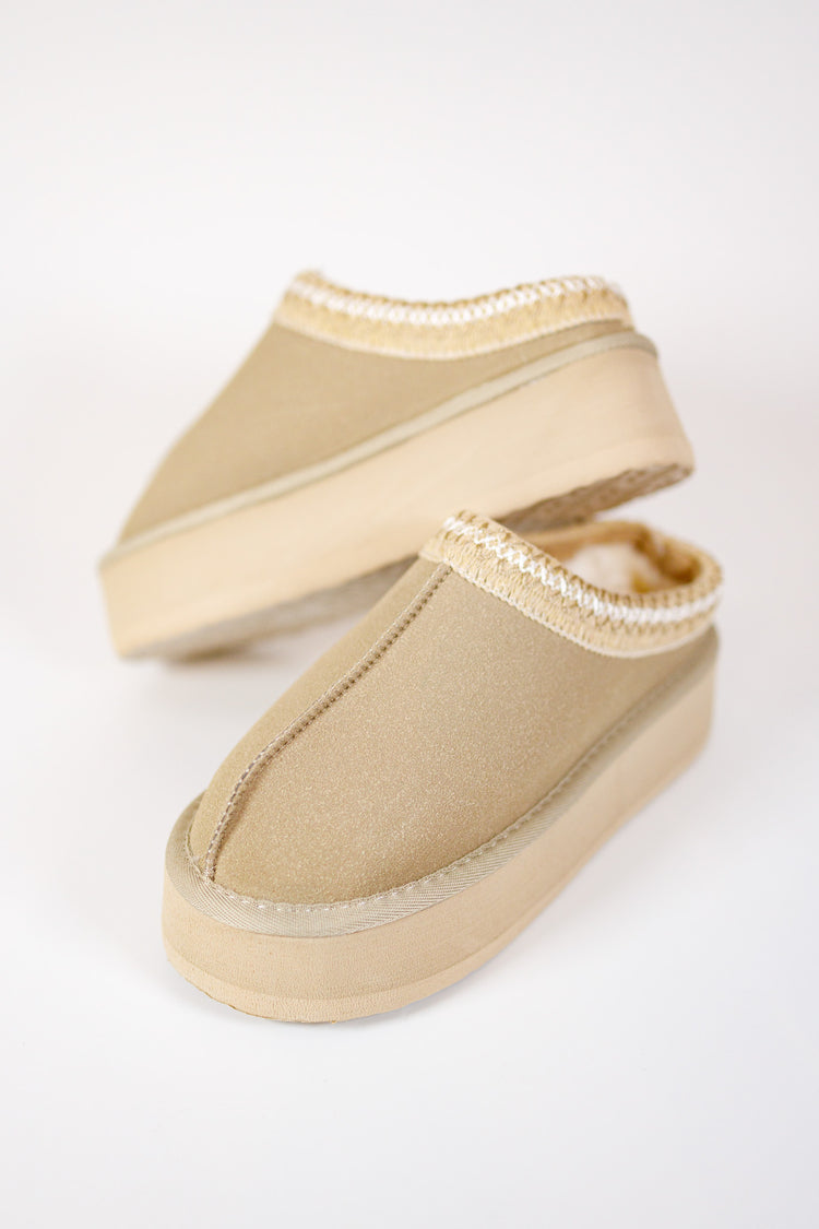 Sand Fuzzy Slip On Shoes