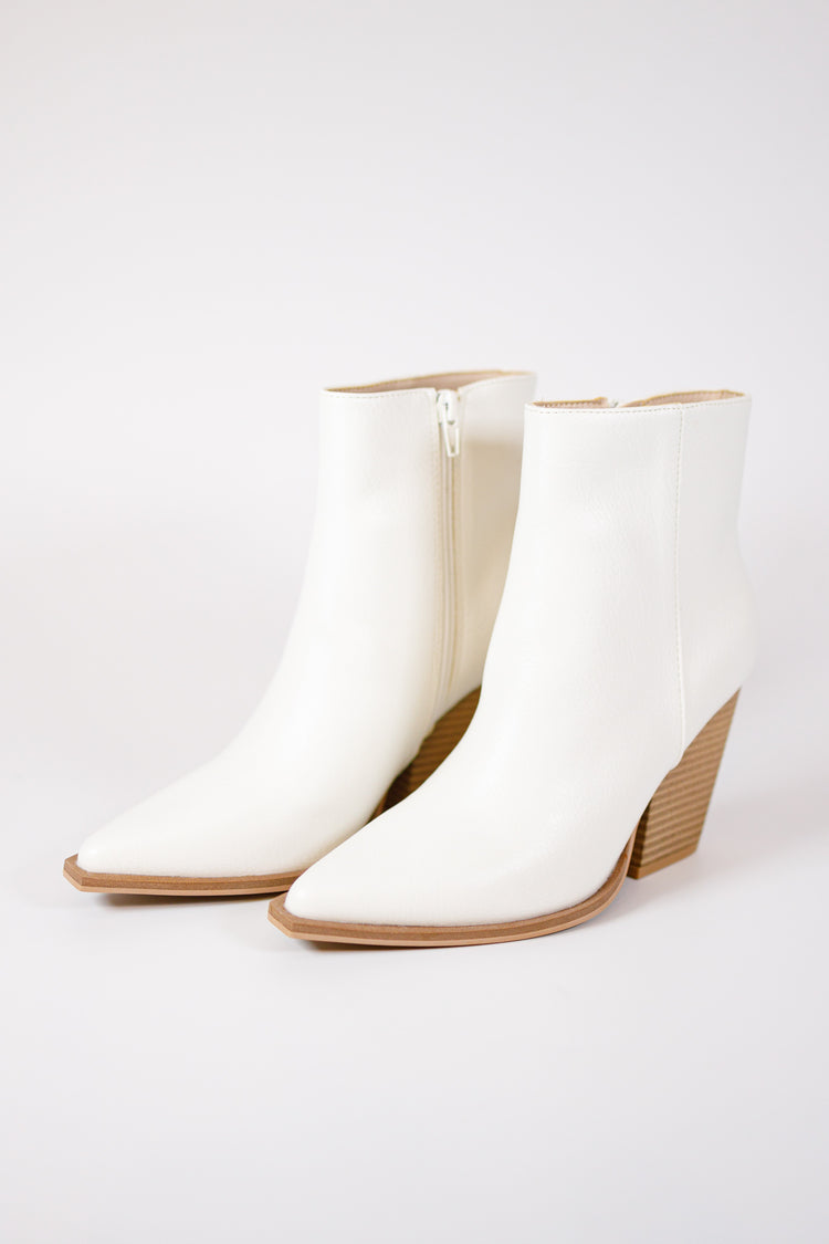 White Western Ankle Booties