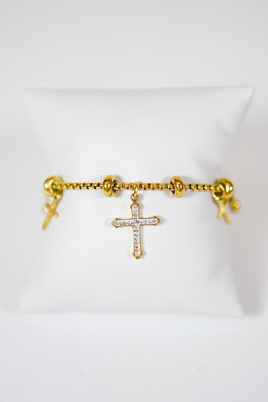 HD Cross Charm Bracelet