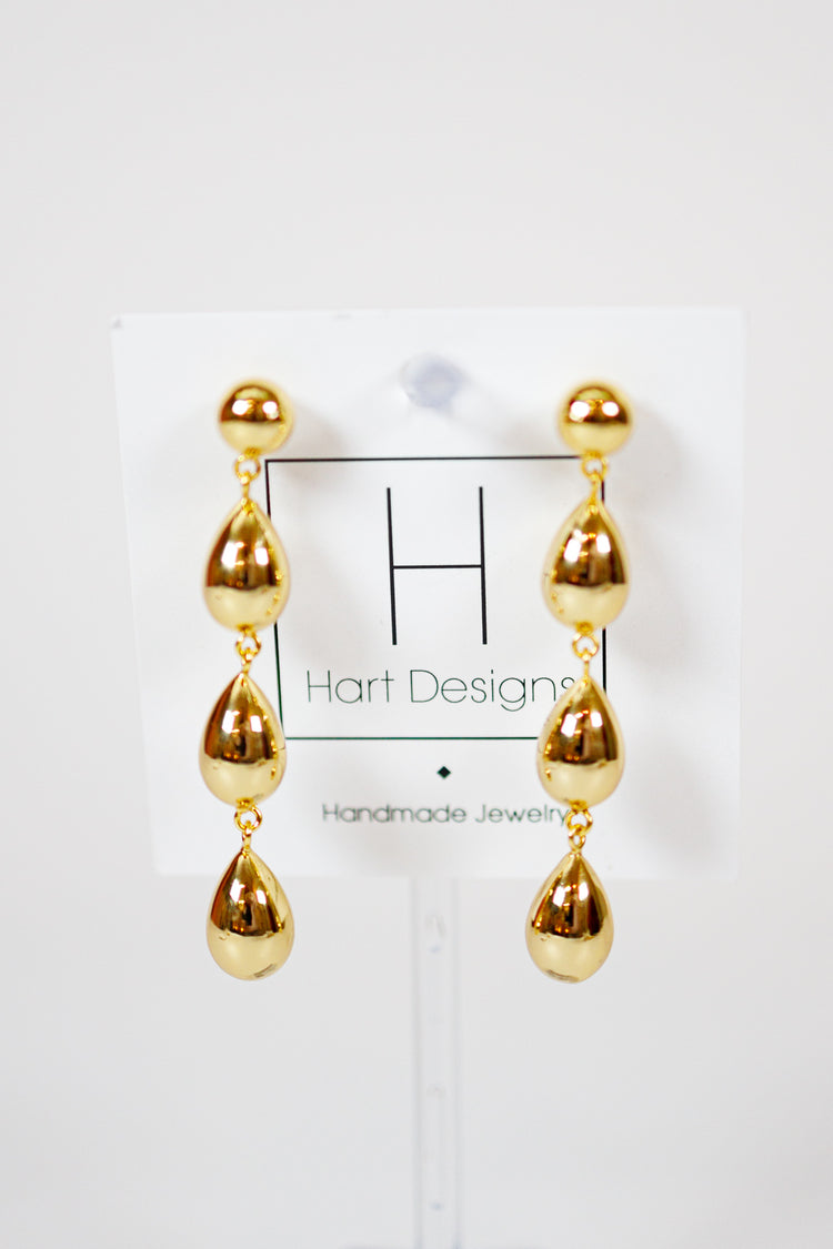 HD Gold Teardrop Dangle Earrings