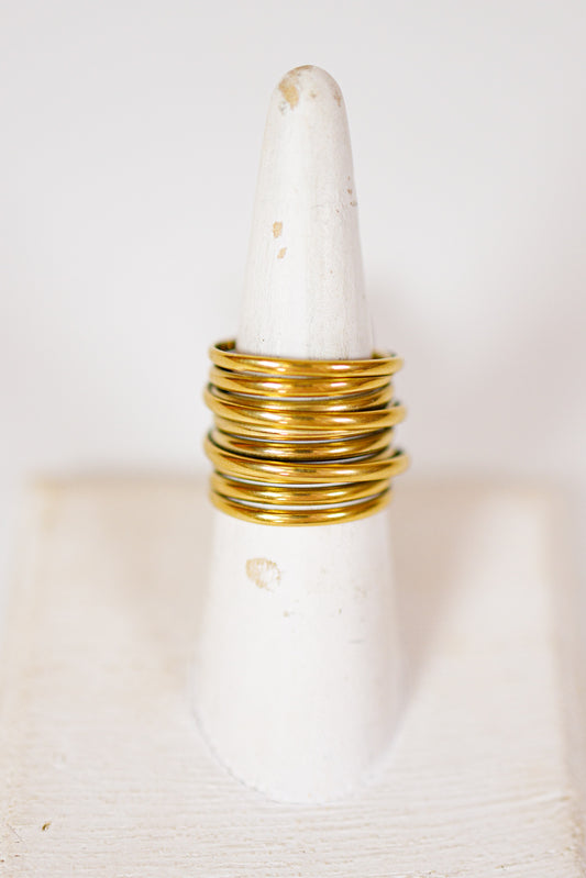 HD Gold Coil Spring Ring