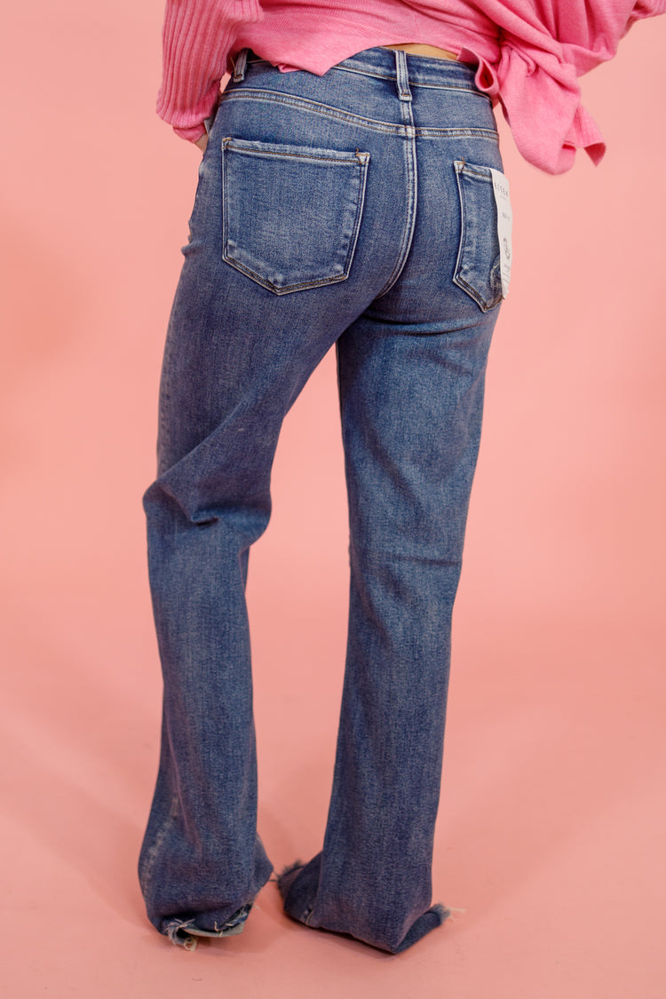 Risen Tummy Control Long Straight Jeans