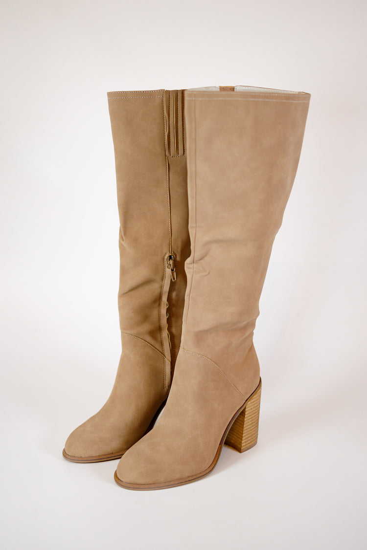 Shiloh Knee High Heel Boots, DK TAUPE