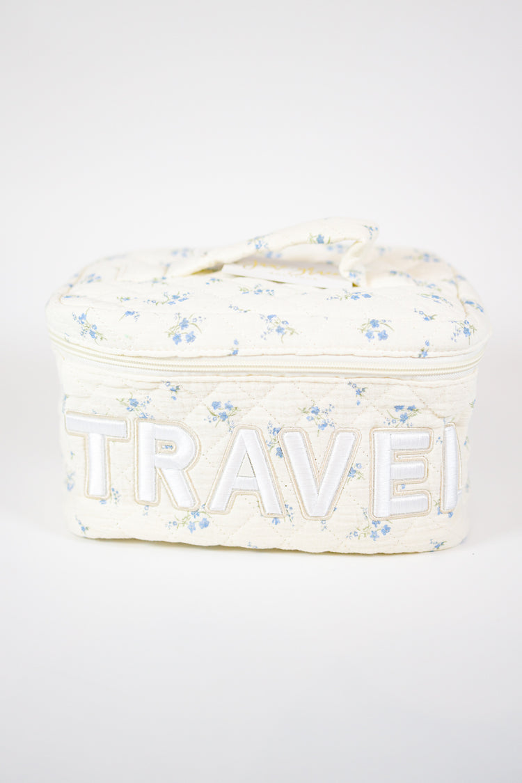 Floral Embroidered "Travel" Bag