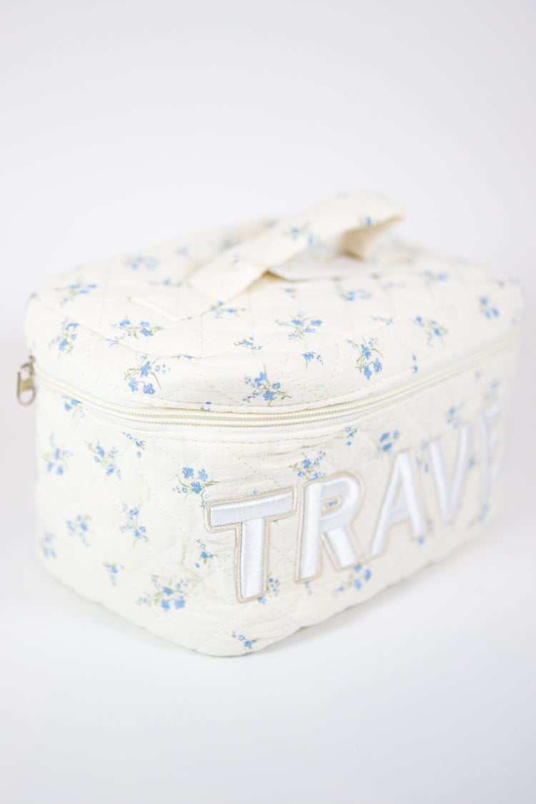 Floral Embroidered "Travel" Bag