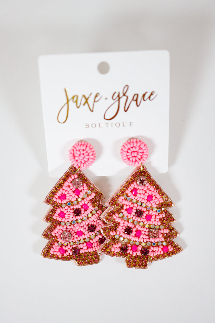 Bead Embroider Tree Earrings, VARIOUS