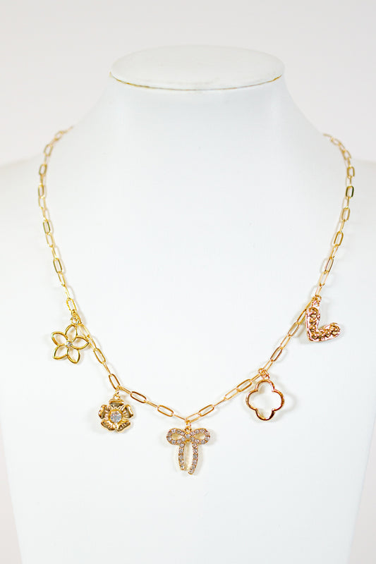 Caroline Hill - Chiara Charm Necklace Gold