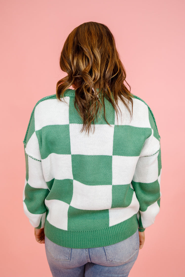 Green Checkered Sweater