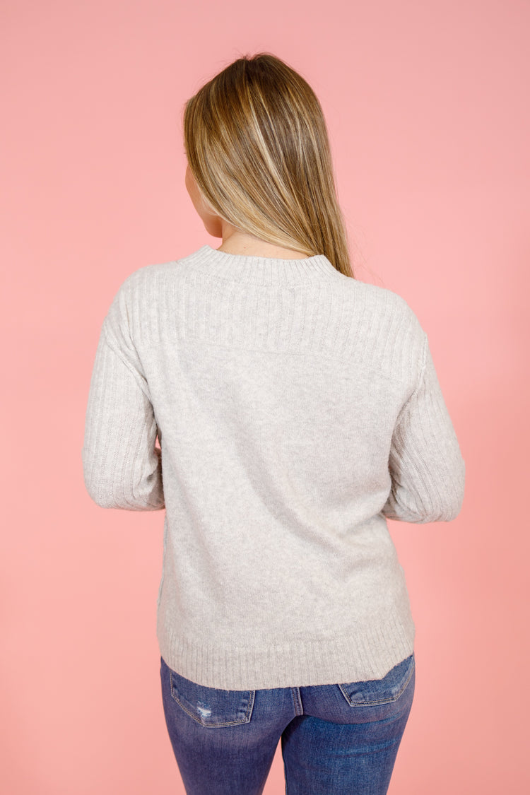 Grey Mock Neck Sweater