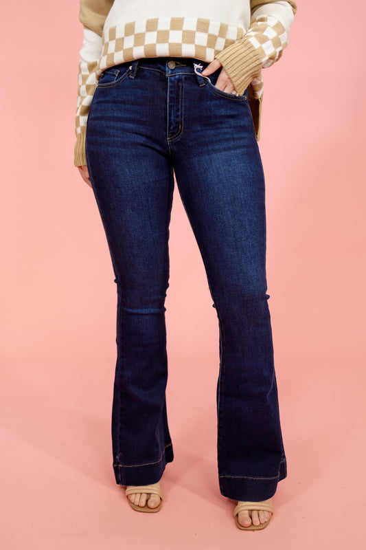 KC Dark High Rise Flare Jeans