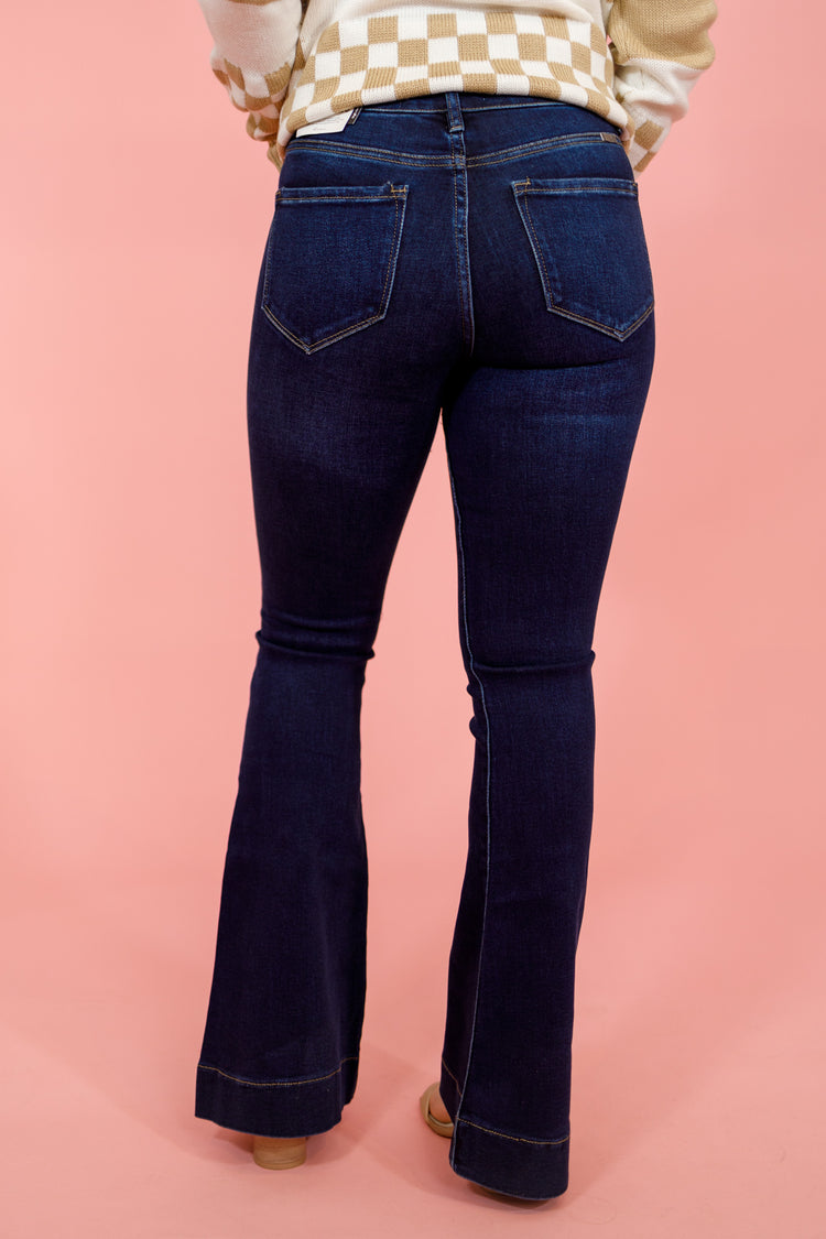 KC Dark High Rise Flare Jeans