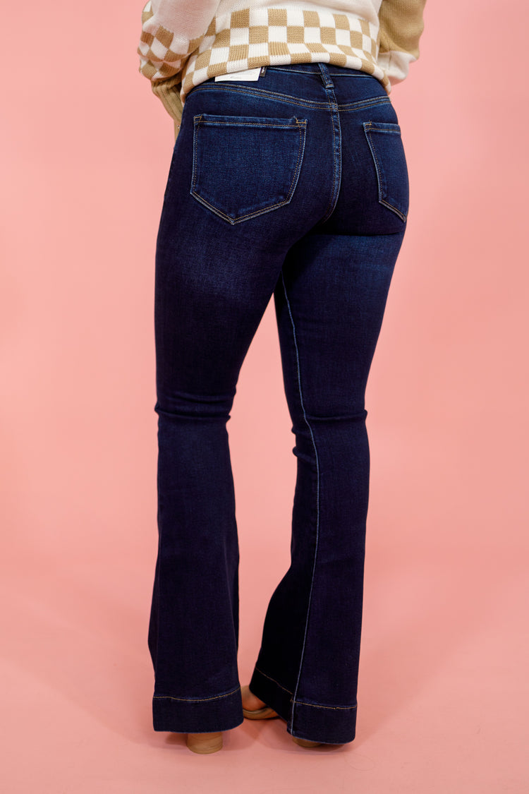 KC Dark High Rise Flare Jeans