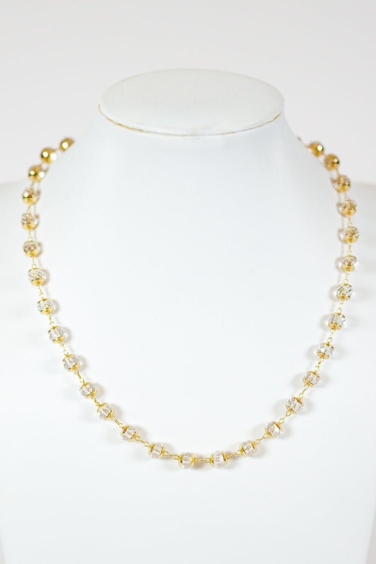 Clear Ball Station Chain Necklace