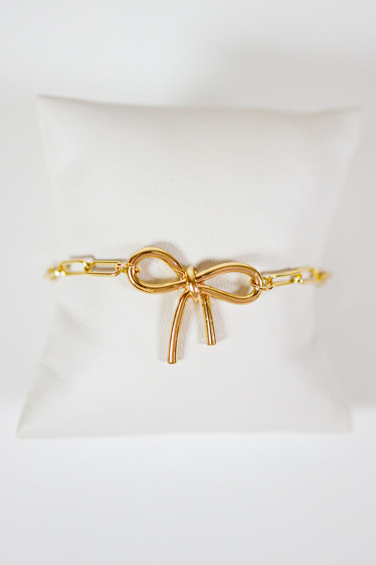 Bow Accent Clip Chain Bracelet