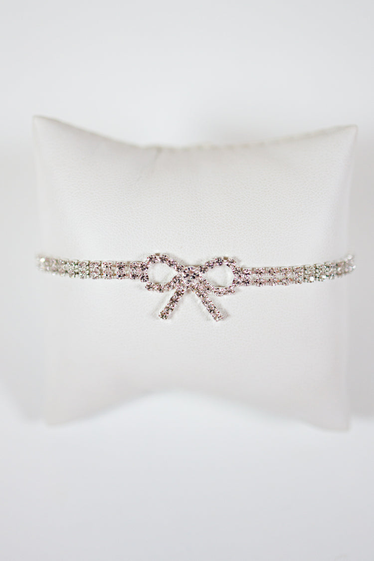 Rhinestone Dainty Bow Bracelet