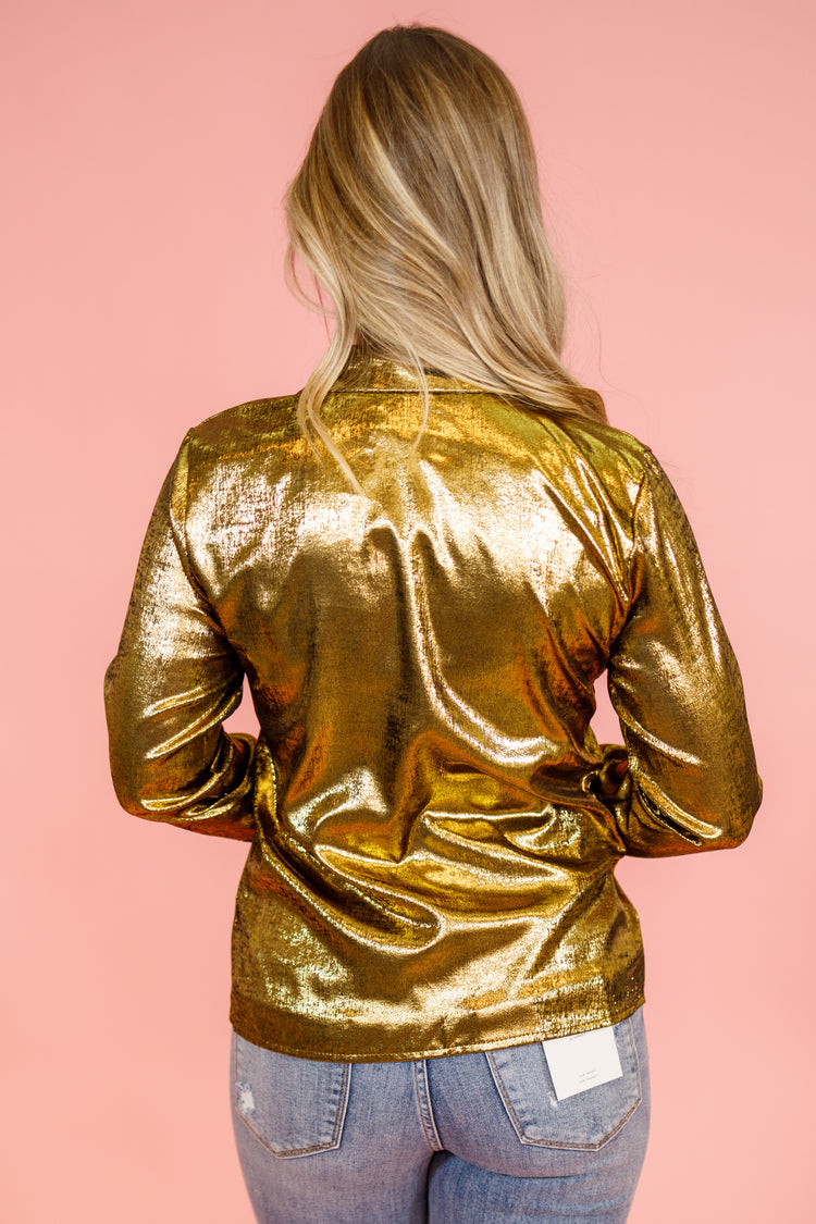 Gold Satin Shimmer Top