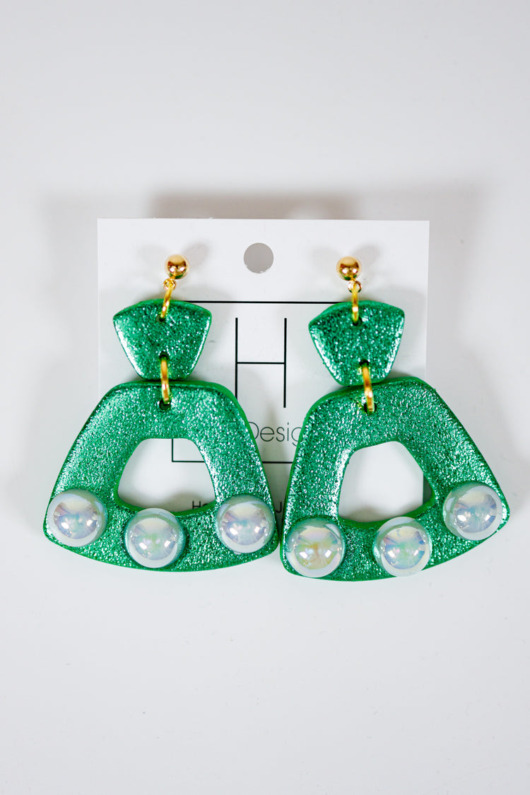 HD Metallic Pearl Arch Earrings, VARIOUS COLORS