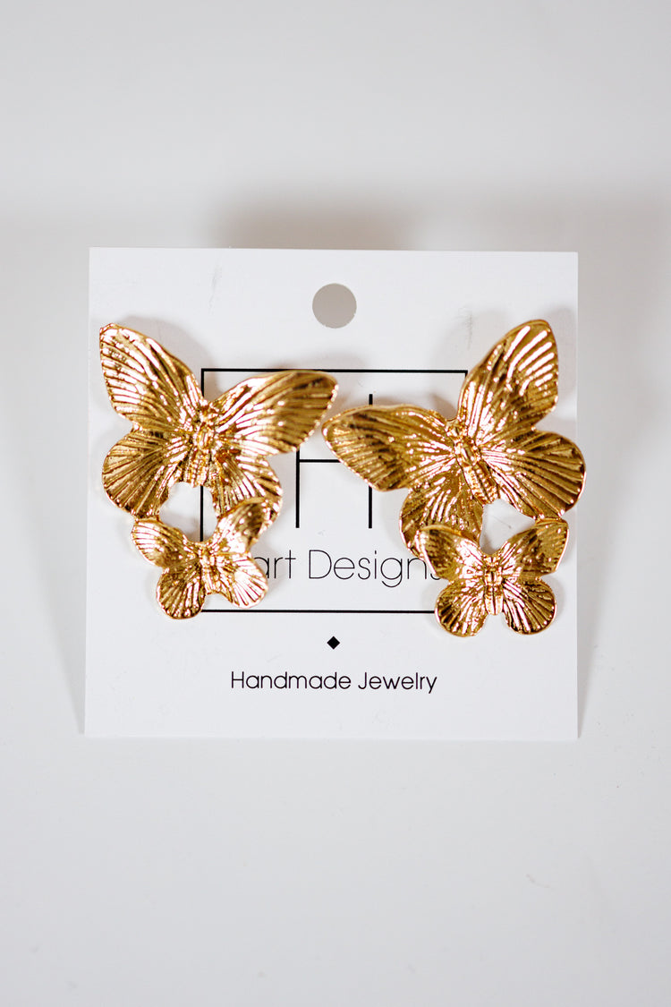 HD Gold Butterfly Earrings