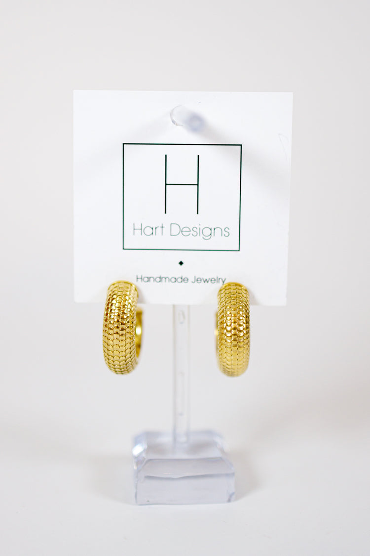 HD Gold Textured Hoops