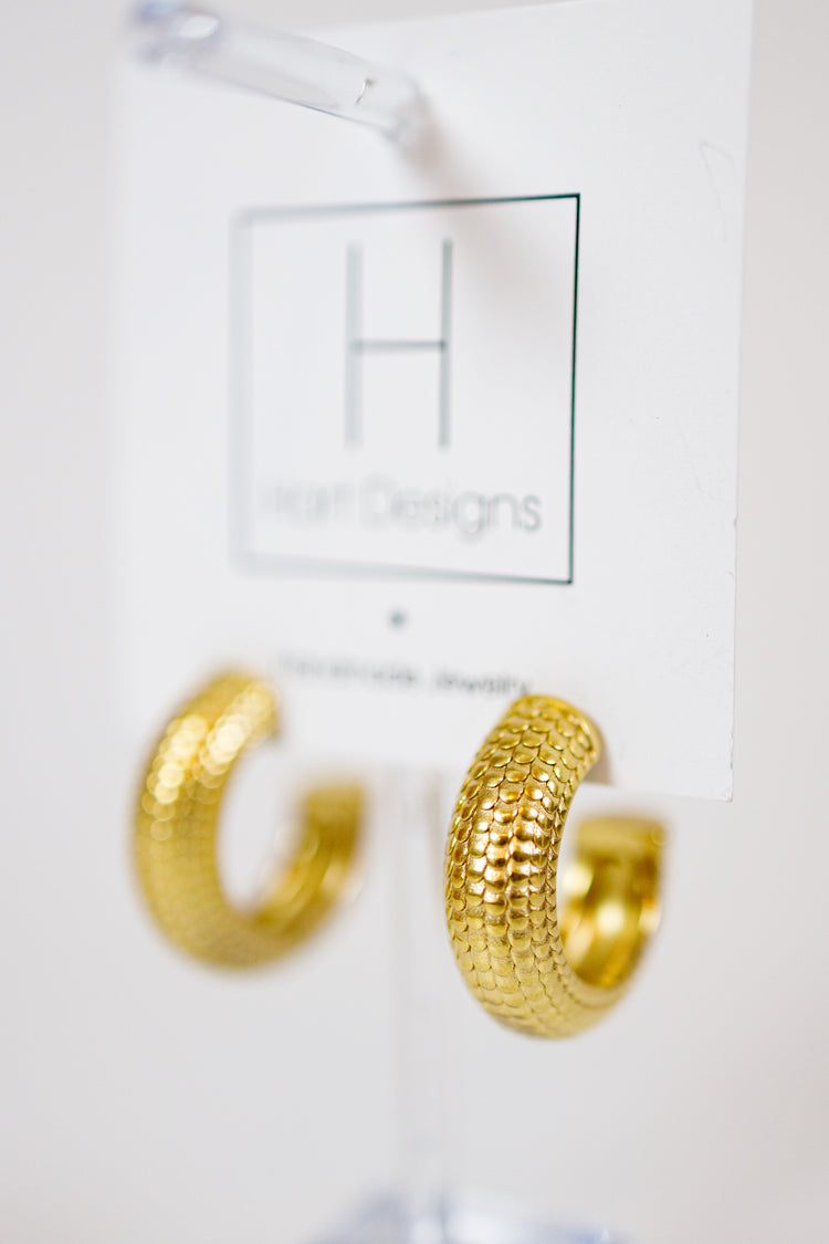 HD Gold Textured Hoops