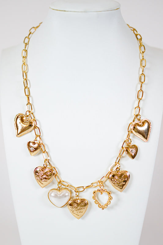 HD Gold Heart Locket Charm Necklace