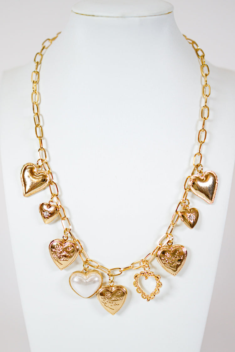 HD Gold Heart Locket Charm Necklace