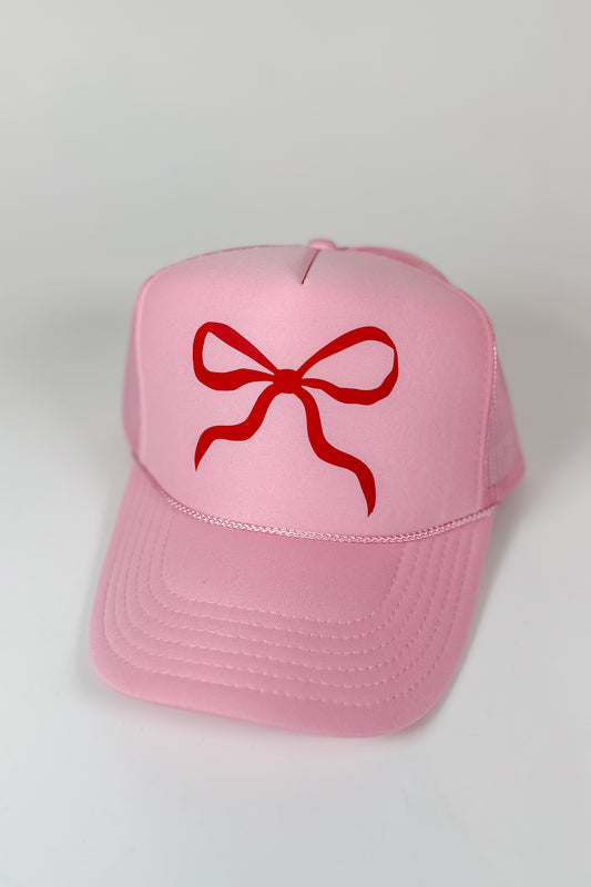 Pink and Red Bow Hat