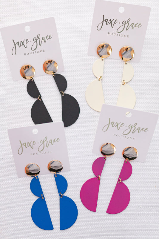 Half Circle Drop Earrings, VARIOUS